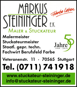 Markus Steininger, Maler, Stuckateur, Bodenbelagsarbeiten, Staatlich geprfter technischer Fachwirt Berufsfeld Farbe, Stuttgart