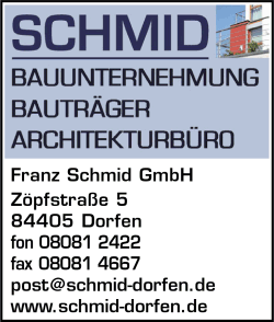 Schmid GmbH, Bauunternehmen, Altbausanierung, Schlsselfertigen Bauen, Neubau, Umbau, Erweiterung, Ausbauhuser, Rohbau, Energieausweise, Energiesparhuser, Passivhuser, Wohngebude, Gewerbe, Landwirtschaft