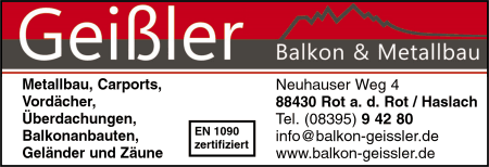 Balkon & Metallbau Geiler, Sanierung von Balkonboden, Beton, Balkontech Alu, Barfudielen, Ceramicdiehlen, Verkleidungen aus Aluminium, Glas, Kunststoff, Bleche, Trespa, Metallbau, Carports, Vordcher, berdachungen, Balkonanbauten, Gelnder und Zune, Balkone, Balkonanbauten, Glas, Aluminiumbalkone, Balkongelnder aus Edelstahl, Stahlgelnder, Aluminium, Glas und Kunststoff