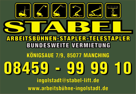 Stabel Anhnger-Arbeitsbhnen, Krane & Lifter, Raupenbhnen & Kettenbhnen, Teleskopstapler, Fahrgerste & Leitern, Lagertechnik, Scherenarbeitsbhnen, Gabelstapler, LKW-Arbeitsbhnen, Schwerlaststapler, Gelenkteleskopbhnen, Mastbhnen, Teleskopbhnen