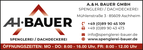 A. & H. Bauer GmbH, Bauspenglerei, Dachdeckerei, Abdichtungen, Flachdachbau, Spenglerei, Blechdcher, Terrassendcher, Ziegeldcher