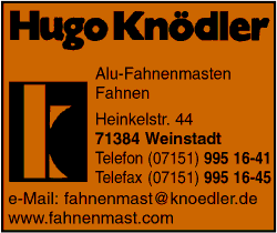 Hugo Knödler GmbH, Alu-Fahnenmasten, Fahnen, Weinstadt Hugo Knödler GmbH, Alu-Fahnenmasten, Fahnen, Weinstadt