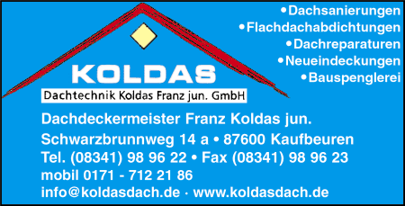 Koldas Dachtechnik, Biberschwanz- und Schiefereindeckungen, Herstellung von Gr�nd�chern und Gef�lled�chern, Dachwartung und Dachsanierungen, Dachd�mmung, energetische Dachsanierungen, Flachdach- und Fertiggaragenabdichtungen, Balkon- u. Terrassensanierungen, Dachfl�chenfenster, Lichtkuppeln, Kaminbekleidungen, Kranarbeiten, Spenglerei
